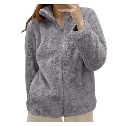 Teddyfleece Mantel Damen, Teddy Sweatjacke für Damen Plüsch Stehkragen Fleecejacke - Flauschige Sherpa Jacke Casual Winter Teddyfell Jacke Y2K Zip Sweatjacke Kuscheljacke Teddymantel L Teddyfleece Mantel Damen, Teddy Sweatjacke für Damen Plüsch Stehkragen Fleecejacke - Flauschige Sherpa Jacke Casual Winter Teddyfell Jacke Y2K Zip Sweatjacke Kuscheljacke Teddymantel L von Mobanna