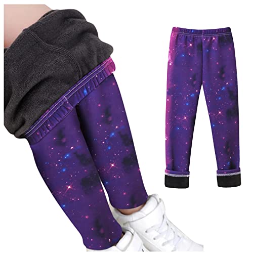 Thermo Leggings Kinder, Thermoleggings Mädchen Winter Lang Thermohose Kinder - Sporthose Sportleggings Sportleggins Thermo Leggings Gefütterte Warme Dicke Lange Elastische Outdoor Lila 110 von Mobanna