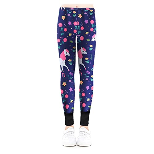 Thermohose Kinder, Thermo Leggings Mädchen Gefütterte Lang Thermoleggings - Sportleggins Kinder Sporthose Sportleggings Winter Thermohose Warme Dicke Lange Elastische Outdoor Marineblau 150 von Mobanna