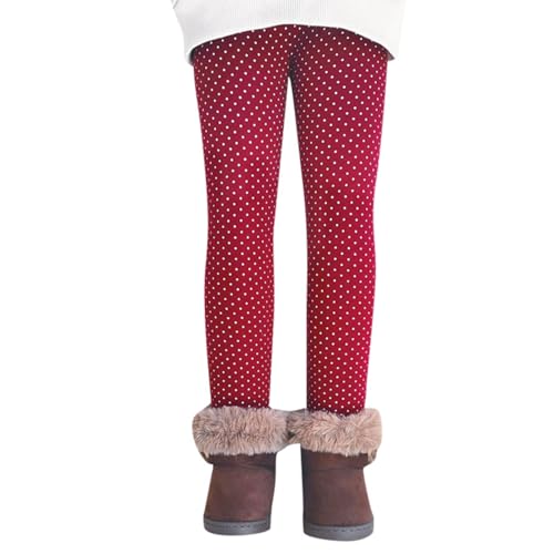 Thermohose Kinder, Thermo Leggings Mädchen Winter Lang Thermohose Kinder - Sportleggins Sporthose Turnhose Sportleggings Fleece Gefütterte Winterhose Warme Hose Kuschel Hosen Wein 140 von Mobanna