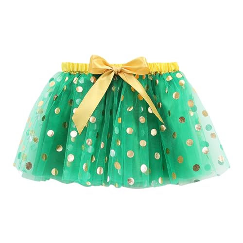 Tinkerbell Kostüm, Tütü Rock Kinder Mädchen Punkte Pailletten Petticoat Karneval Kostüm Tutu Unterrock Tüllrock Bunt Faschingskostüme Minirock Für Halloween Weihnachten Urlaub Party Grün von Mobanna