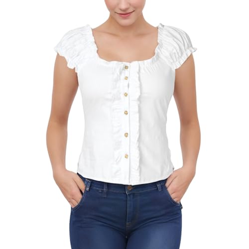 Trachtenblusen Karierte Bluse Damen - Große Größen Karohemd Trachten Rot/Weiss Kariert Oktoberfest Outfit Kurzarm Trachtenmieder Regular Fit Flanellhemd Trachtenblusen Karierte Bluse Damen - Große Größen Karohemd Trachten Rot/Weiss Kariert Oktoberfest Outfit Kurzarm Trachtenmieder Regular Fit Flanellhemd von Mobanna