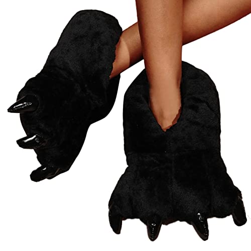 Unisex Soft Plüsch Haus Hausschuhe Tier Kostüm Pfote Claw Schuhe Lammfell Hausschuhe von Mobanna