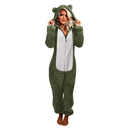 Warehouse Deal, Jumpsuit Schlafanzug Damen Pyjama Damen Warm Lang Schlafanzug Zweiteiler Loungewear Flauschig Teenager Jogginganzug Hausanzug Set Freizeitanzug Pjs Nachtwäsche von Mobanna