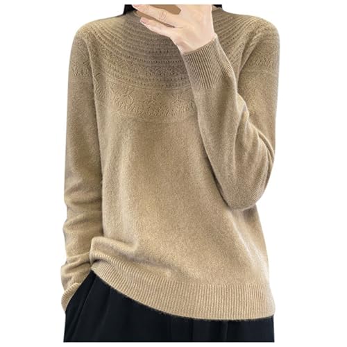 Warehouse Deal, Stehkragen Pullover Damen Rollkragenshirt Damen Winter Turtleneck Strickpullover Ausgefallene Wollpulli Kuschelpulli Rollkragenpullover Casual Lose Langarm Pulli von Mobanna