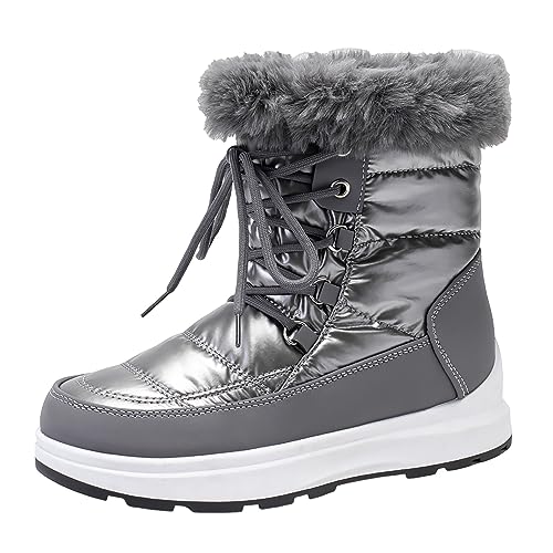 Warehouse Deal Retourenware, Winterschuhe Damen Weite H Schneestiefel Damen Thermo Wasserdicht Weite H Ohne Absatz Wanderschuhe Herbstschuhe Winterboots Winterschuhe Warm Winterstiefel Winter von Mobanna