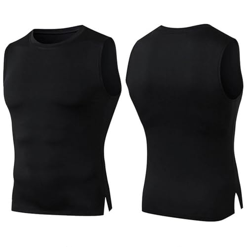 Warehouse Deals Angebote, Sport Unterhemd Herren Kompressionsshirt Herren Bauchweg Ärmellos Unterhemd - Sexy Fitness Shirt Unterziehshirt Body Shaper Tank Top Figurformend Taillenformer von Mobanna