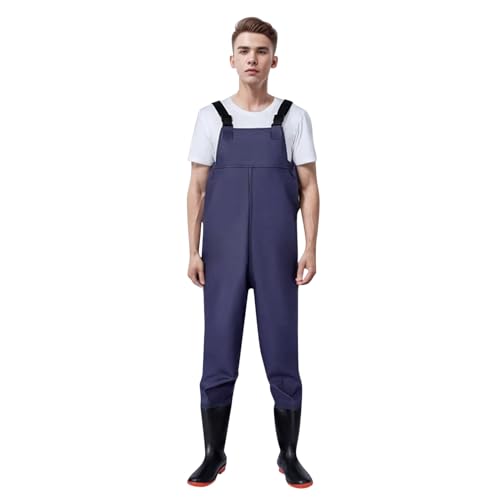 Wathose Herren Wasserdicht Anglerhose Damen Regenhosen Regenstiefel 2 in 1 Neopren -Regenlatzhose Lang Outdoorhose Atmungsaktiv Winddichte Arbeitshose Watthosen Watstiefel Hose Gummistiefel von Mobanna