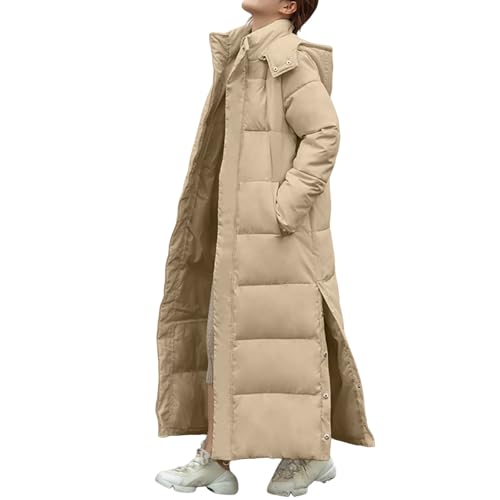 Winter Jacke Damen Große Größen, Daunenmantel Lang Daunenjacke Damen Puffer Lang Steppmantel Leichte Outdoor Frauen Outdoorjacke Wintermantel Warme Daunenmantel Langarm Mantel Skijacke von Mobanna