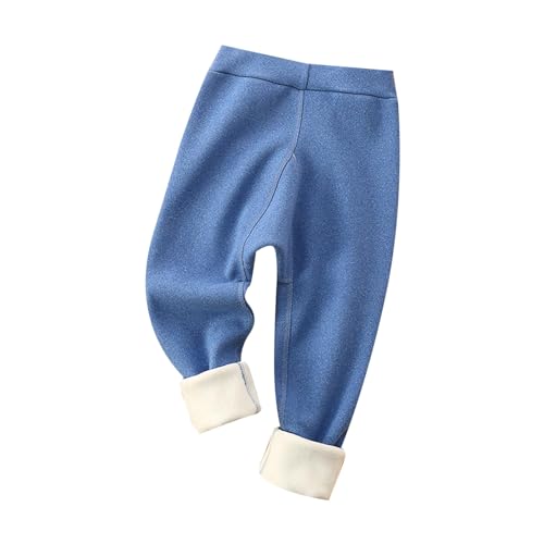 Winter Leggings Mädchen, Thermo Leggings Mädchen Winter Lang Thermoleggings - Gymnastikhose Sportleggings Sporthose Kinder Thermohose Warme Gefütterte Fleece Thermohosen Dicke Hose Blau 110 von Mobanna