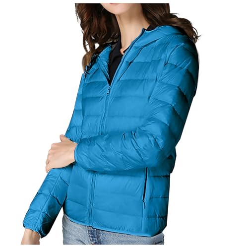 Winterjacke Damen Mit Fellkapuze Kurz, Steppmantel Damen Leicht Steppmantel Damen Puffer Leicht Daunenjacke Warme Outdoorjacke Frauen Oversize Steppjacke Winter Down Jacket Daunen Women Pufferjacke von Mobanna