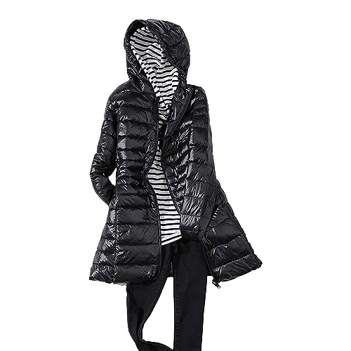 Winterjacke Damen Oversized, Leichter Steppmantel Damen Wintermantel Damen Lang Elegant Steppjacke Oversize Übergangsmantel Puffer Leichte Weiche Outdoor Mantel Casual Kuschelig Steppmantel von Mobanna