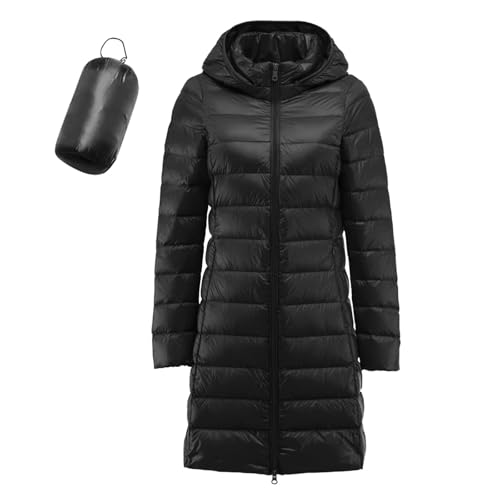 Winterjacke Damen Warm Lang, Damen Daunenmantel Steppjacke Damen Leicht Lang Wintermantel Oversize Daunenmantel Winter Outdoor Warme Steppmantel Langarm Mantel Skijacke Outdoorjacke von Mobanna