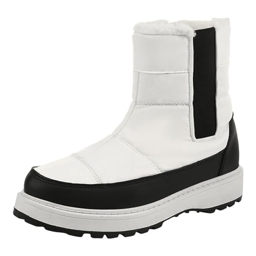 Winterschuhe Damen Wasserdicht, Damen Winterstiefel Gefüttert Schneestiefel Damen Wasserdicht Thermo Schlupfstiefel Elegant Stiefel Flach Weite H Schneeboots Warm Gefüttert Boots Winterboots Bequem von Mobanna