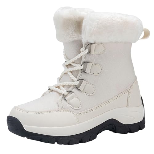 Winterstiefel Damen 43, Winterboots Damen Gefüttert Winterstiefel Damen Winter Warme Wasserdicht Outdoor Schneestiefel Teenager Mädchen Damenschuhe Gefüttert Winterboots Winterschuhe Warm von Mobanna