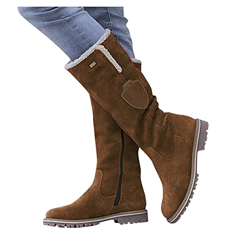 Winterstiefel Damen Gefüttert, Stiefel Für Ankle Boots Schneestiefel Warme Winter Stiefeletten Damenschuhe Arbeitsschuhe Winterboots Flach Wanderschuhe Damen Gefüttert Gummistiefel von Mobanna