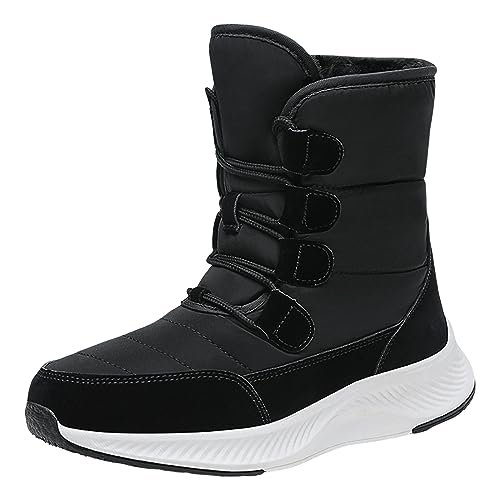 Winterstiefel Wasserdicht Damen, Damen Winterstiefeletten Winterboots Damen Gefüttert Wasserdicht Bequeme Warme Schneeschuhe Weite H Herbstschuhe Schneestiefel Warm Boots Bequem Schlupfstiefel von Mobanna