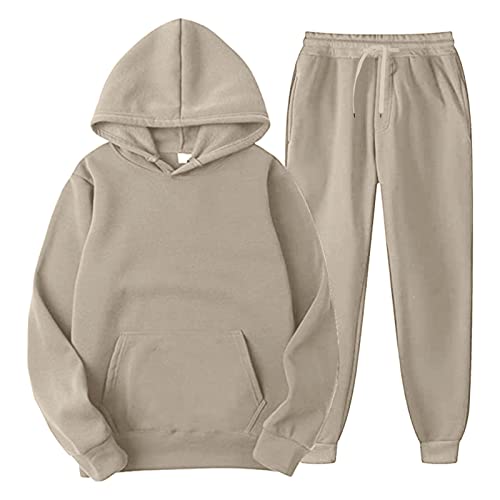 Zweiteiler Herren Baumwolle Jogging Anzug Tracksuit - Sportbekleidung Langarm Trainingsanzug Herren Einfarbig Hoodie mit Kapuze und Taschen Hausanzug Set Klassisch Sportanzug von Mobanna