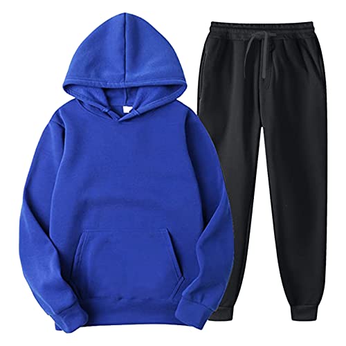 Zweiteiler Herren Baumwolle Jogging Anzug Tracksuit - Sportbekleidung Langarm Trainingsanzug Herren Einfarbig Hoodie mit Kapuze und Taschen Hausanzug Set Klassisch Sportanzug von Mobanna