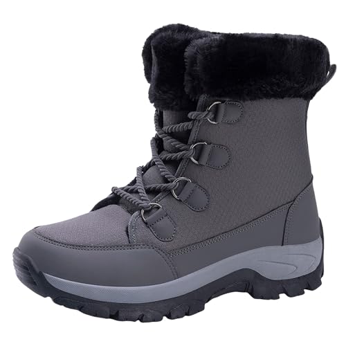 retourenkauf, Winterstiefel Damen Gefüttert Schneestiefel Damen Gefüttert Thermo Stiefel Flach Winter Herbstschuhe Bequeme Damenschuhe Winterschuhe Warm Winterstiefel Wasserdicht von Mobanna