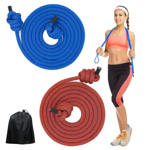 Springseil, Flow Übungsseil Springseil Erwachsene für Fitness Training Seilspringen Verstellbare Länge Springseile Rot und Blau Battle Rope Jumping Rope Skipping Rope Power Rope mit Schwarz Tasche von Mocoli