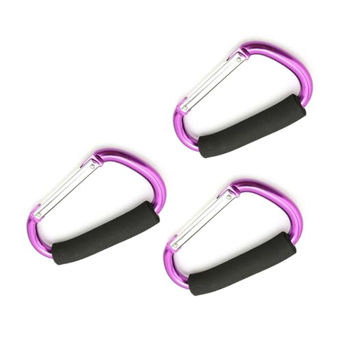 Mocoocouture 3Pcs Aluminium Legierungen Schwämme Einkaufs Haken D Form Karabiner Große Kinderwagen Clip Schwamm Bergsteigen Schnallen von Mocoocouture