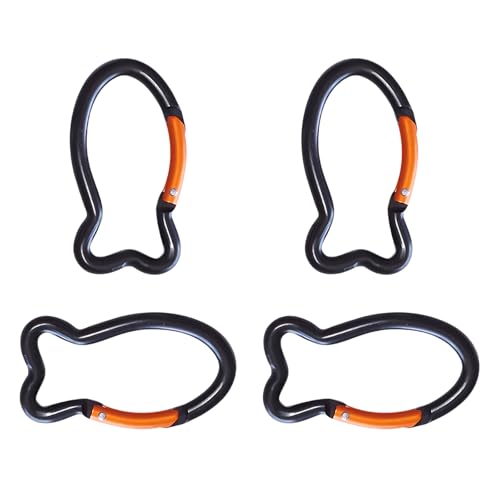 Mocoocouture 4 Stück Outdoor Aluminium Schlüsselanhänger Behänge Schnallen Fischform Federclip Karabiner Schlüsselanhänger Clip Zum Aufhängen von Mocoocouture