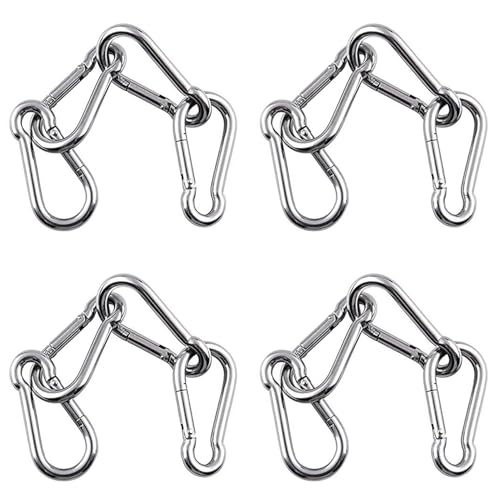 Mocturnity 16 Teilige M6 Karabiner Haken Hoch Leistungs Schaukel Set Aus Edelstahl 304 Zubehör für Fitness, Camping und Reisen von Mocturnity