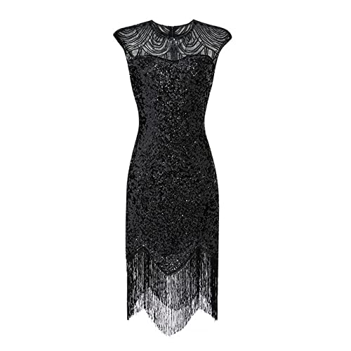 Damen Flapper Kleid 20er Jahre Gold Pailettenkleider Cocktailkleid Glitzer Kleid Damen Party Kurz Kostüm Kleid Pailletten Retro 1920er Jahre Stil V-Ausschnitt Great Gatsby Motto Partykleid von Modaworld