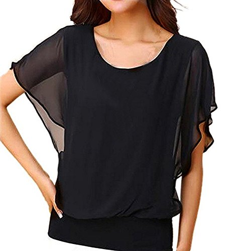 Modaworld Bluse Damen Tunika Fledermaus Batwing Bluse Chiffonbluse Fledermausärmel Kurzarm Rundhals mit breitem Bund Kurzarm T-Shirt Rundhals Stretch Oberteile Modaworld Bluse Damen Tunika Fledermaus Batwing Bluse Chiffonbluse Fledermausärmel Kurzarm Rundhals mit breitem Bund Kurzarm T-Shirt Rundhals Stretch Oberteile von Modaworld