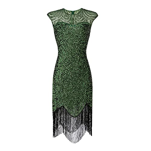 Modaworld Damen Flapper Kleid 20er Jahre Gold Pailettenkleider für Glitzer Kleid Party Kurz Kostüm Kleid DamenPailletten Retro 1920er Jahre Stil V-Ausschnitt Great Gatsby Damen Partykleid von Modaworld