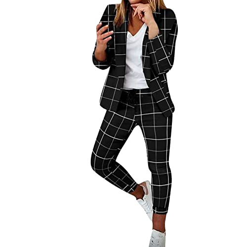 Modaworld Damen Hosenanzug Elegant Business Anzug Set Hosenanzug Blazer Hose 2-teilig Anzug Karo Kariert Zweiteiler Slimfit Festlich Sportlich Hosenanzug Streetwear Modaworld Damen Hosenanzug Elegant Business Anzug Set Hosenanzug Blazer Hose 2-teilig Anzug Karo Kariert Zweiteiler Slimfit Festlich Sportlich Hosenanzug Streetwear von Modaworld