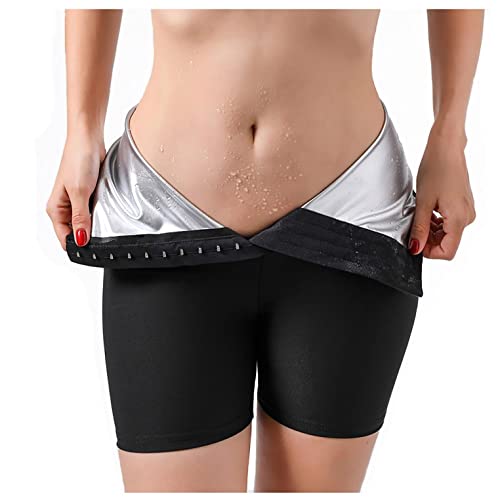 Modaworld Damen Sauna Jogginghose Sporthose Gewichtsverlust Hosen Hohe Taille Trainingshose Kurz Schwitzhose zum Abnehmen Schnelltrocknend Sweathose Bauchkontrolle Oberschenkel Shaper von Modaworld