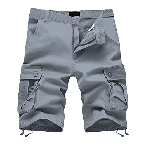 Modaworld Herren Cargo Shorts Stretch Hose mit Taschen und Kordel Kurze Hose Sporthose Loose Fit Bermuda Stretch Herrenshorts Short Men Pants Sommerhose für Männer von Modaworld