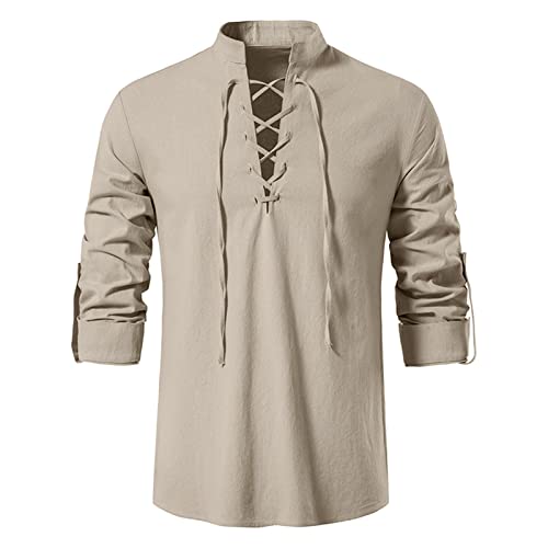 Modaworld Leinenhemd Herren Langarm Freizeithemd Ghillie Kilt Shirt Baumwolle Hemd Sommerhemd Freizeithemden Männer T-Shirt Modaworld Leinenhemd Herren Langarm Freizeithemd Ghillie Kilt Shirt Baumwolle Hemd Sommerhemd Freizeithemden Männer T-Shirt von Modaworld