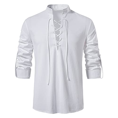 Modaworld Leinenhemd Herren Langarm Freizeithemd Ghillie Kilt Shirt Baumwolle Hemd Sommerhemd Freizeithemden Männer T-Shirt Modaworld Leinenhemd Herren Langarm Freizeithemd Ghillie Kilt Shirt Baumwolle Hemd Sommerhemd Freizeithemden Männer T-Shirt von Modaworld