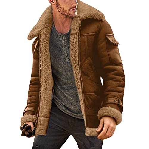 Modaworld Wildlederjacke Herren Gefüttert Lammfell Winter Teddy-Fleece Jacke Bomberjacke Leder Fleecejacke Beiläufiger Plüschjacke Sport Hellbraun Wildleder Jacke Freizeitjacke Übergangsjacke Modaworld Wildlederjacke Herren Gefüttert Lammfell Winter Teddy-Fleece Jacke Bomberjacke Leder Fleecejacke Beiläufiger Plüschjacke Sport Hellbraun Wildleder Jacke Freizeitjacke Übergangsjacke von Modaworld