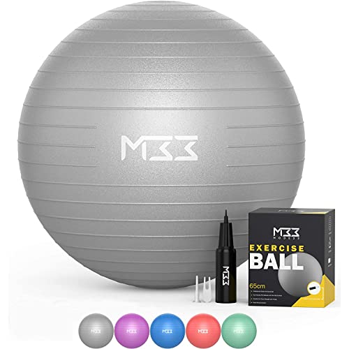 Mode 33 Gymnastikball - 55 bis 85 cm extra Dicker Anti-Burst Yogaball mit Luftpumpe - Übungsball für Fitness, Pilates, Schwangerschaft, Büro - Core-Training - Pilates Ball - Sitzball Büro ergonomisch Mode 33 Gymnastikball - 55 bis 85 cm extra Dicker Anti-Burst Yogaball mit Luftpumpe - Übungsball für Fitness, Pilates, Schwangerschaft, Büro - Core-Training - Pilates Ball - Sitzball Büro ergonomisch von Mode 33
