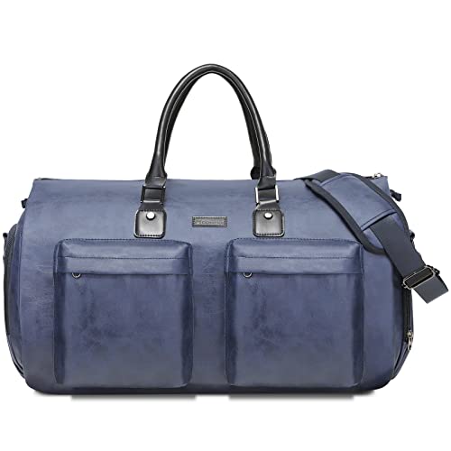 Modoker Wandelbarer Kleidersack aus Leder, Handgepäck für die Reise, wasserdichter Kleidersack, Geschenke für Männer, Frauen, Business – 2 in 1 hängender Koffer, Anzug, Reisetaschen, blau Modoker Wandelbarer Kleidersack aus Leder, Handgepäck für die Reise, wasserdichter Kleidersack, Geschenke für Männer, Frauen, Business – 2 in 1 hängender Koffer, Anzug, Reisetaschen, blau von Modoker