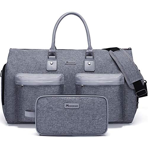 Modoker Wandelbarer Kleidersack mit Kulturbeutel, Handgepäck-Kleidersack für Männer und Frauen auf Reisen, multifunktionaler Kleidersack 2 in 1 Hängekoffer, grau Modoker Wandelbarer Kleidersack mit Kulturbeutel, Handgepäck-Kleidersack für Männer und Frauen auf Reisen, multifunktionaler Kleidersack 2 in 1 Hängekoffer, grau von Modoker