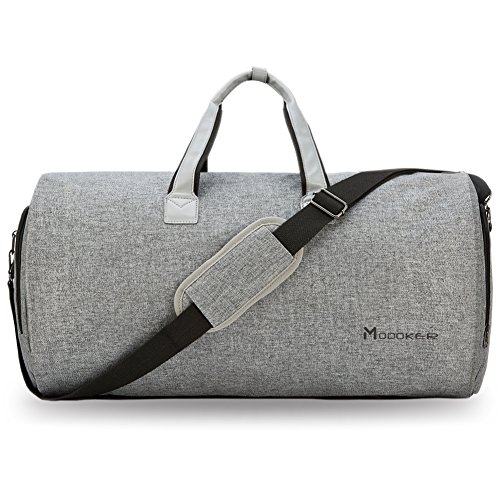 Wandelbare Kleidertasche mit Schultergurt, Modoker Handgepäck-Kleidertasche für Männer und Frauen – 2-in-1-Hängekoffer, Reisetaschen, grau Wandelbare Kleidertasche mit Schultergurt, Modoker Handgepäck-Kleidertasche für Männer und Frauen – 2-in-1-Hängekoffer, Reisetaschen, grau von Modoker