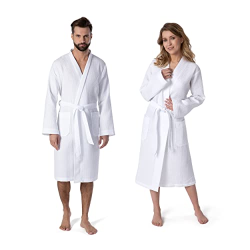 Möve Homewear Kimono Waffelpiquée in Gr. L aus 100 % Baumwolle, snow von Möve