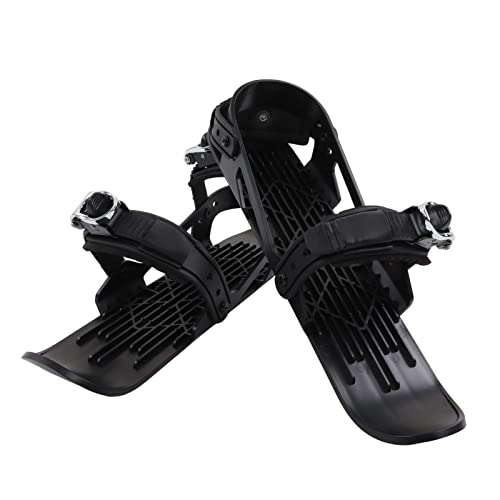 Mini-Ski-Skates, verstellbare Mini-Ski-Skates, 38,5 x 11,8 cm, zur Befestigung an Skischuhen, mit Aufbewahrungstasche, für Wintersport auf der Piste für Kinder (Schwarz) von Mokernali