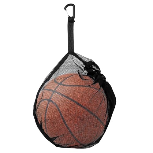 Molain Einzelne Balltasche, Fußball Meshbag, Balltasche Mehrzweck Mehrzweck Sport Netztasche Mesh Strandtasche Kordelzug Sling-Back-Tasche mit Schnallenclip für Basketball Fußball Volleyball Rugbyball von Molain