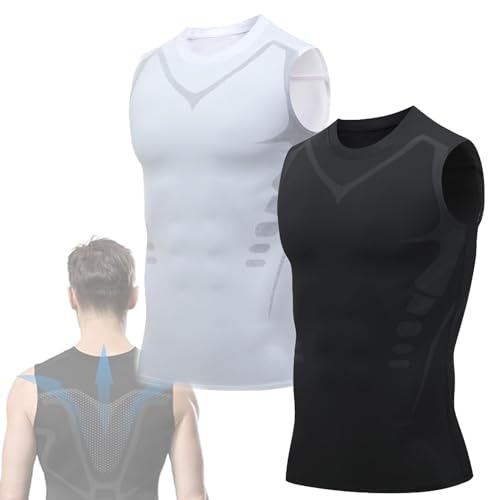 MoliseMeotans Qiawi Ionic Shaping Vest, Ionic Shaping Sleeveless Shirt for Men, Menionic Tourmaline Posture Corrector Vest (A1+2,M) von MoliseMeotans
