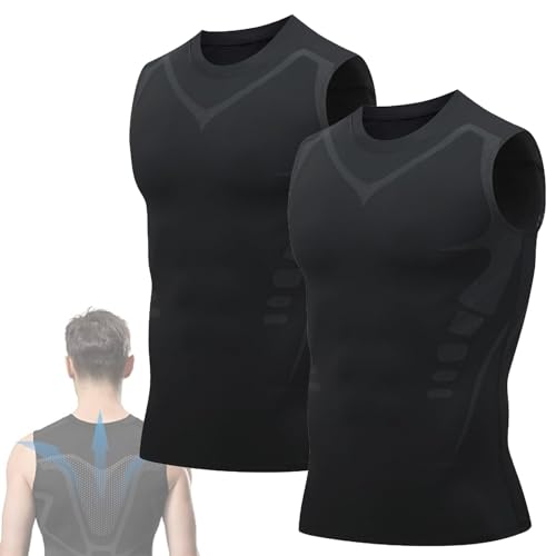 MoliseMeotans Qiawi Ionic Shaping Vest, Ionic Shaping Sleeveless Shirt for Men, Menionic Tourmaline Posture Corrector Vest (B1*2,XL) von MoliseMeotans