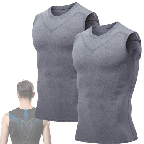MoliseMeotans Qiawi Ionic Shaping Vest, Ionic Shaping Sleeveless Shirt for Men, Menionic Tourmaline Posture Corrector Vest (C1*2,M) von MoliseMeotans