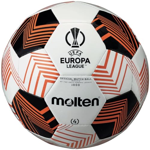Molten 1000 UEL Fußball | UEFA Europa Leage Offizieller Spielball | TPU überlegene Form und Luftrückhaltung | Größe 4 – für Jungen und Mädchen im Alter von 9 bis 14 Jahren von Molten