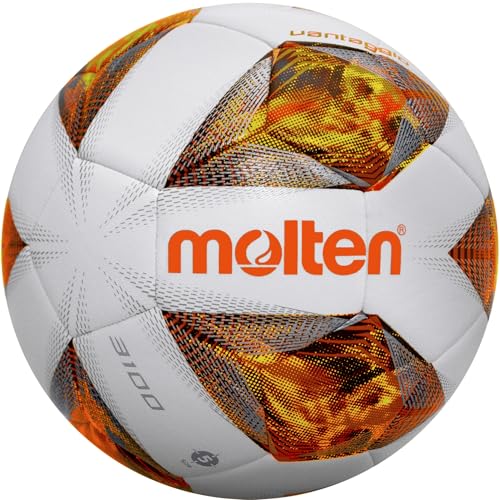 Molten 3100 Vantaggio Fußball, Premium-Hybrid-Spielball, gebundene Naht mit gepolsterter TPU-Abdeckung für hervorragende Kontrolle und Formbeständigkeit, Größe 5, für Jungen und Mädchen ab 14 Jahren Molten 3100 Vantaggio Fußball, Premium-Hybrid-Spielball, gebundene Naht mit gepolsterter TPU-Abdeckung für hervorragende Kontrolle und Formbeständigkeit, Größe 5, für Jungen und Mädchen ab 14 Jahren von Molten