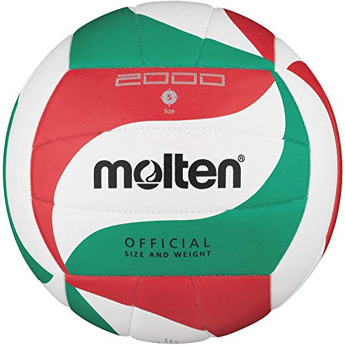 Molten V5M2000 Top Training Volleyball Gr. 5 Ball,Weiß/Grün/Rot,5 von Molten